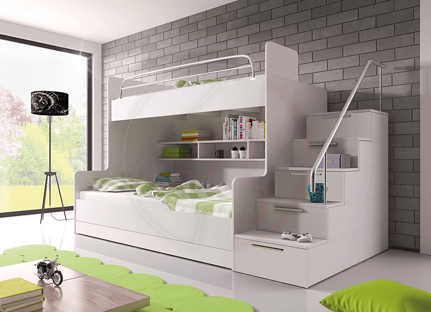 Bunk Bed Cabin Bed Storage High Sleeper Bed Mattresses Included