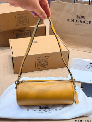 Coach Barrel Bag Signature Canvas / Leather Shoulder Crossbody Bag