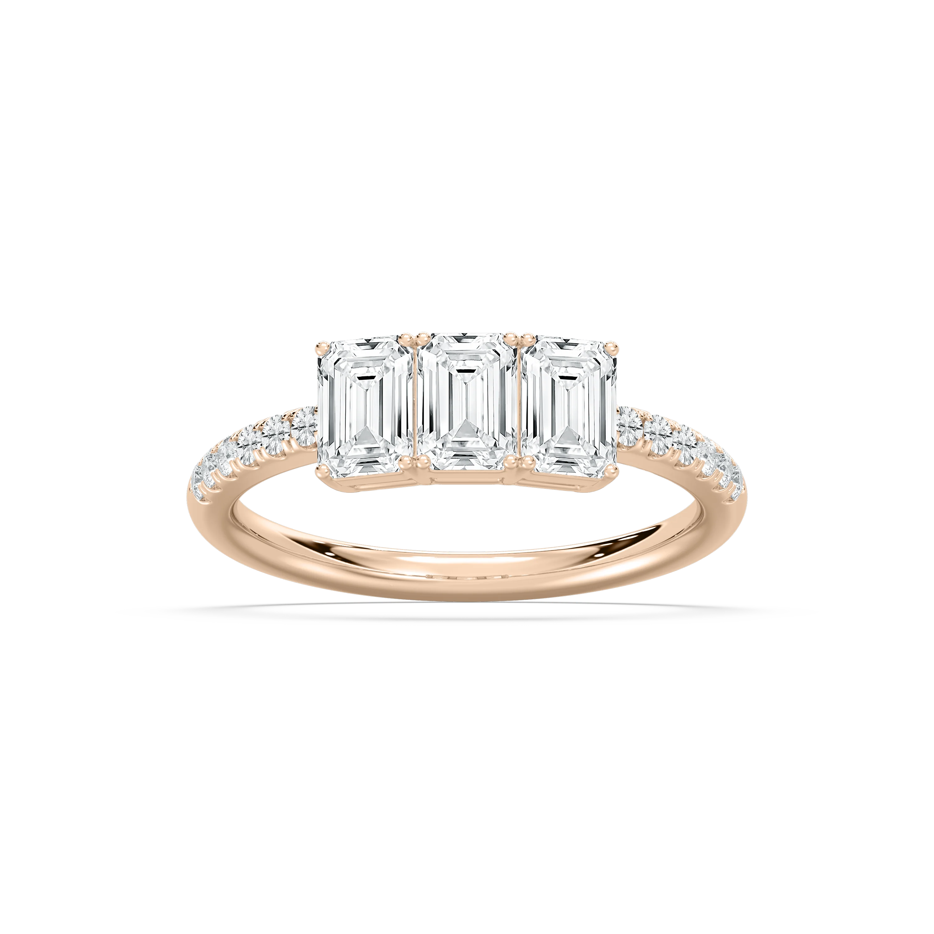Delaney 1 ½ ctw Emerald and Round Lab Grown Diamond Classic Promise Ring
