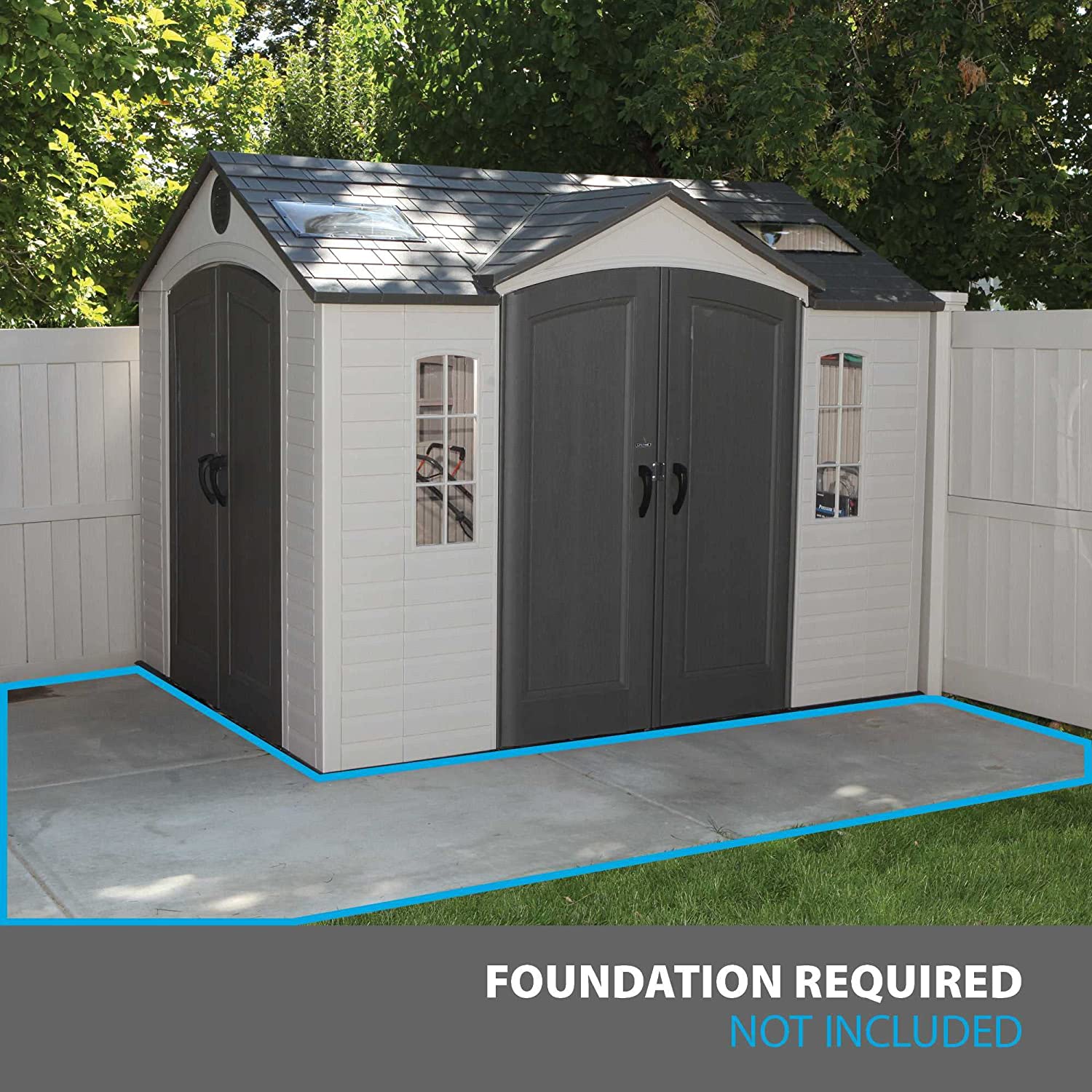 10'x8' Resin Storage Shed with Shutters