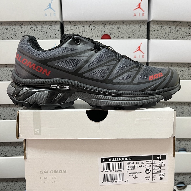Salomon XT-6 Gray Red Sneakers