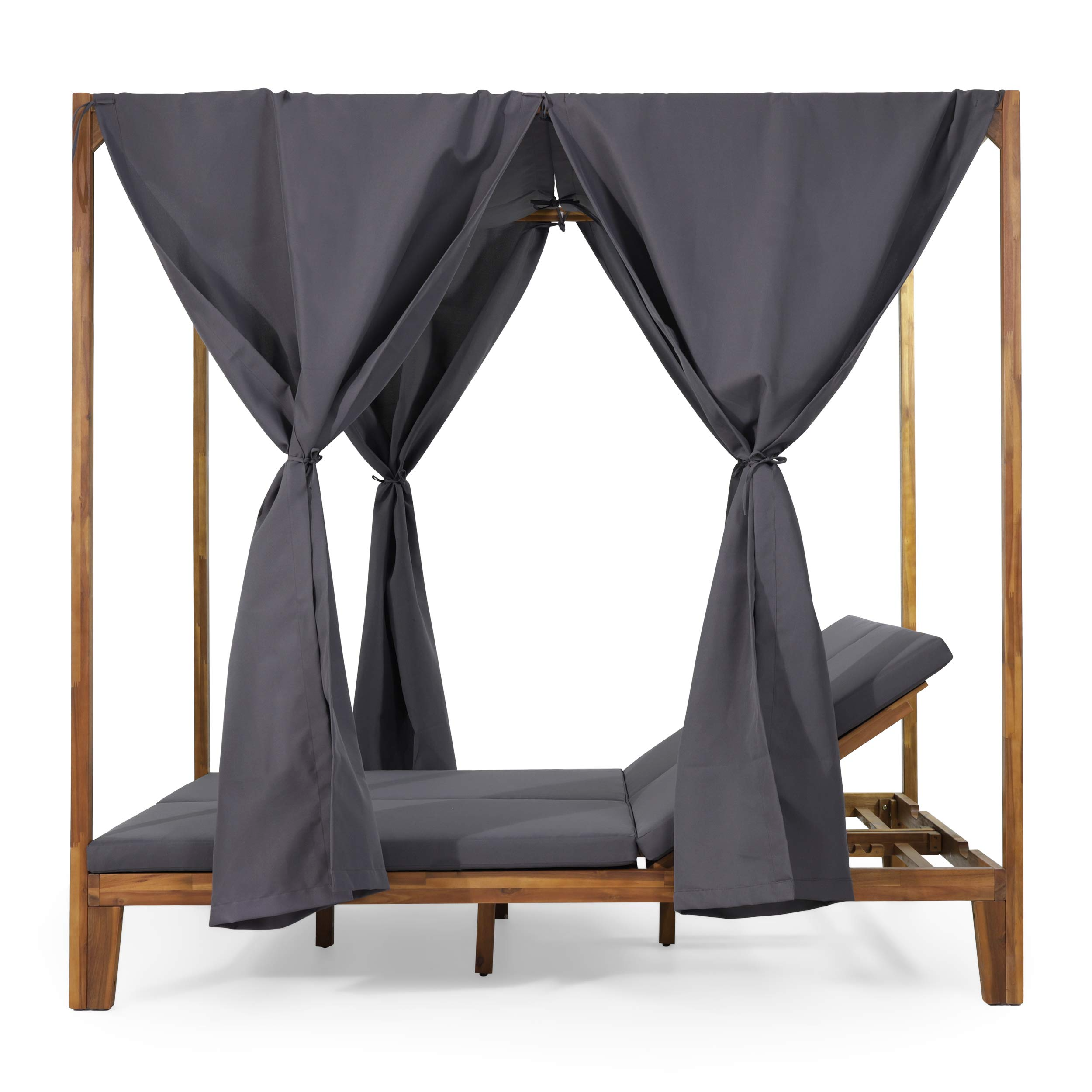 Outdoor DAYBED, Dark Grey + Teak Finish