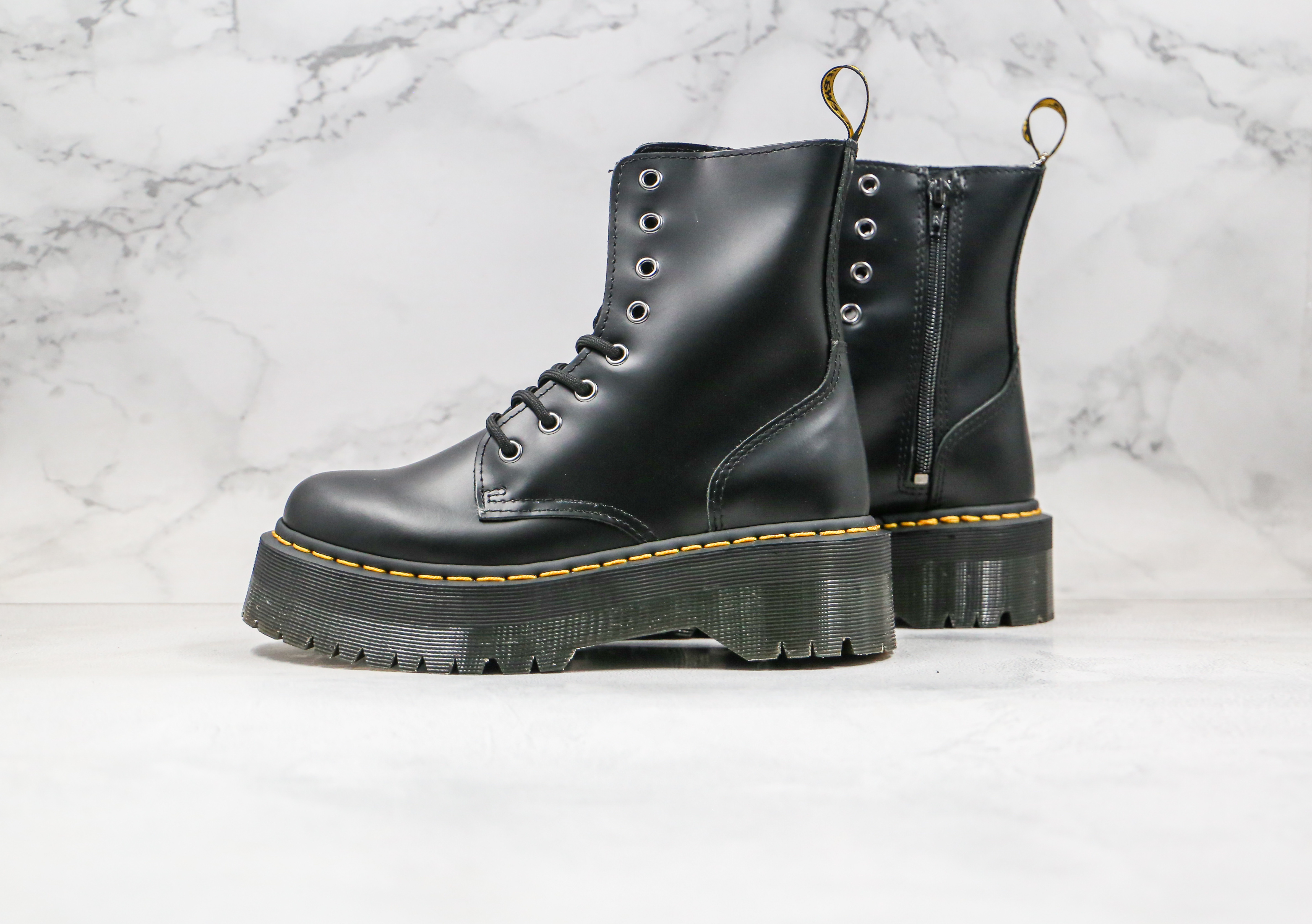 Dr. Martens Black Platform 8-Eye Boots