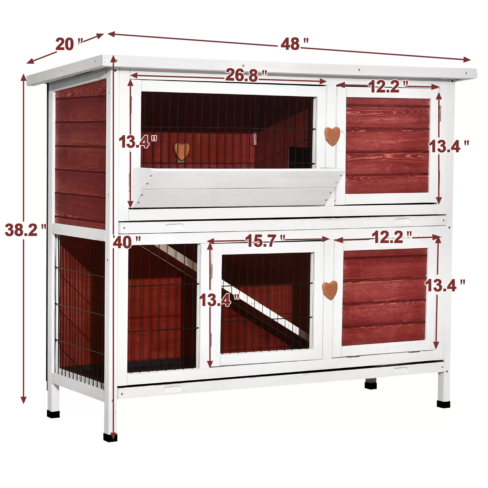 Handler Weather Resistant Small Animal Hutch with Ramp