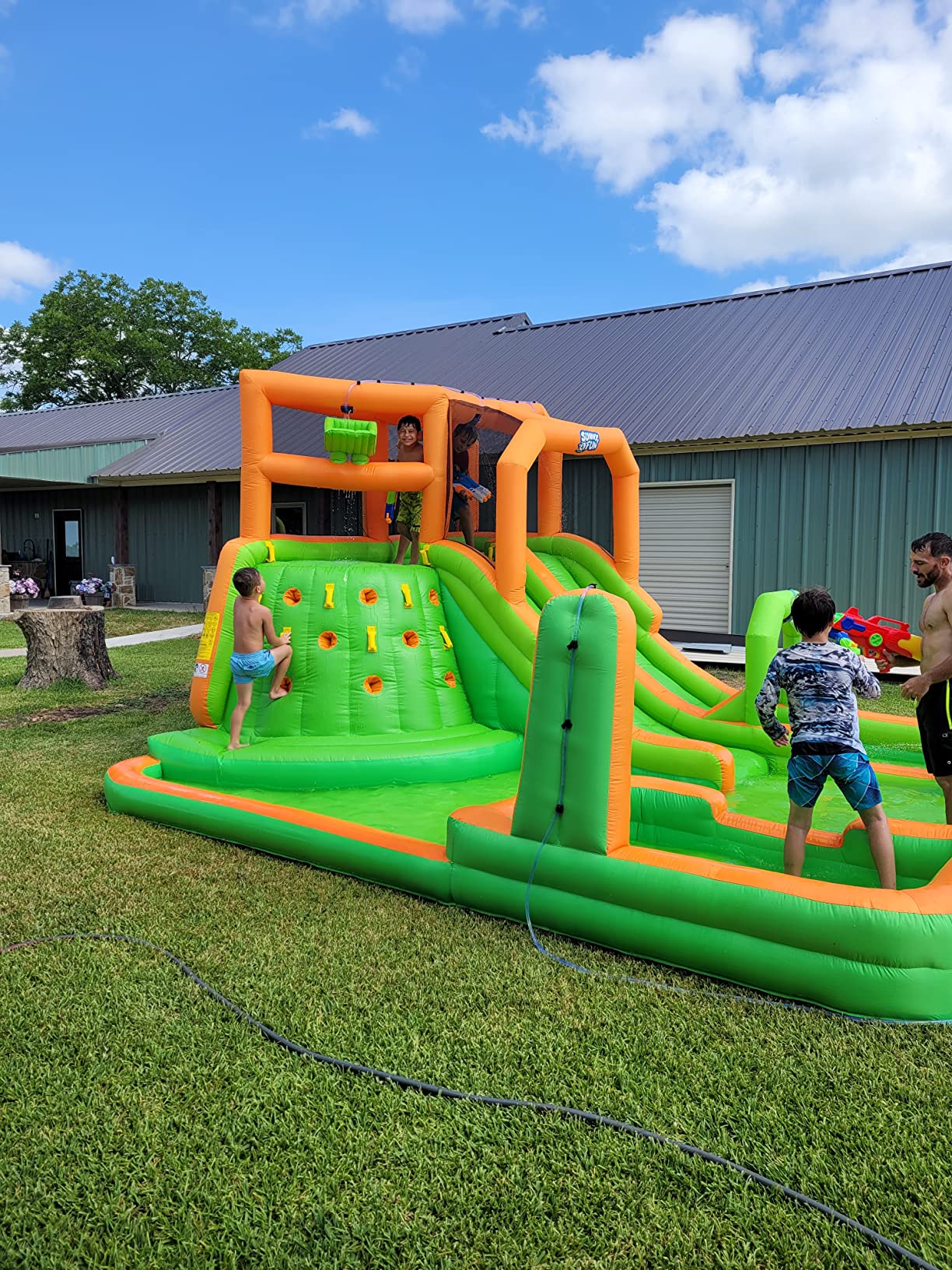 Inflatable Water Slide Park - Climbing Wall