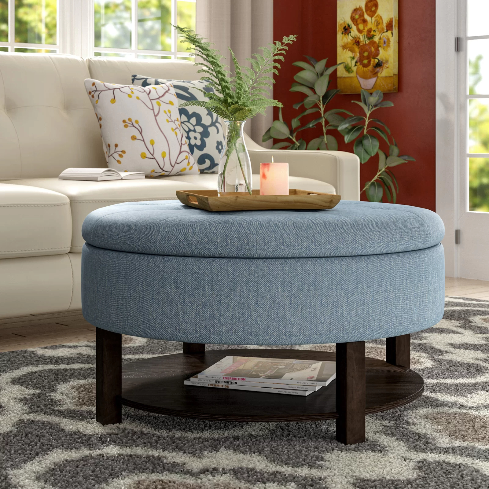 Lindquist Round Tufted Storage Ottoman
