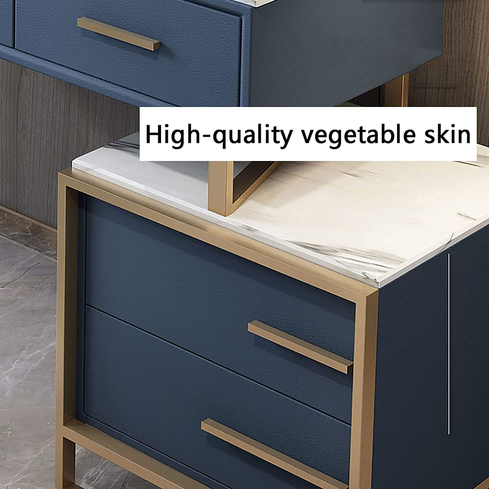 Makeup Table with Marble Textured