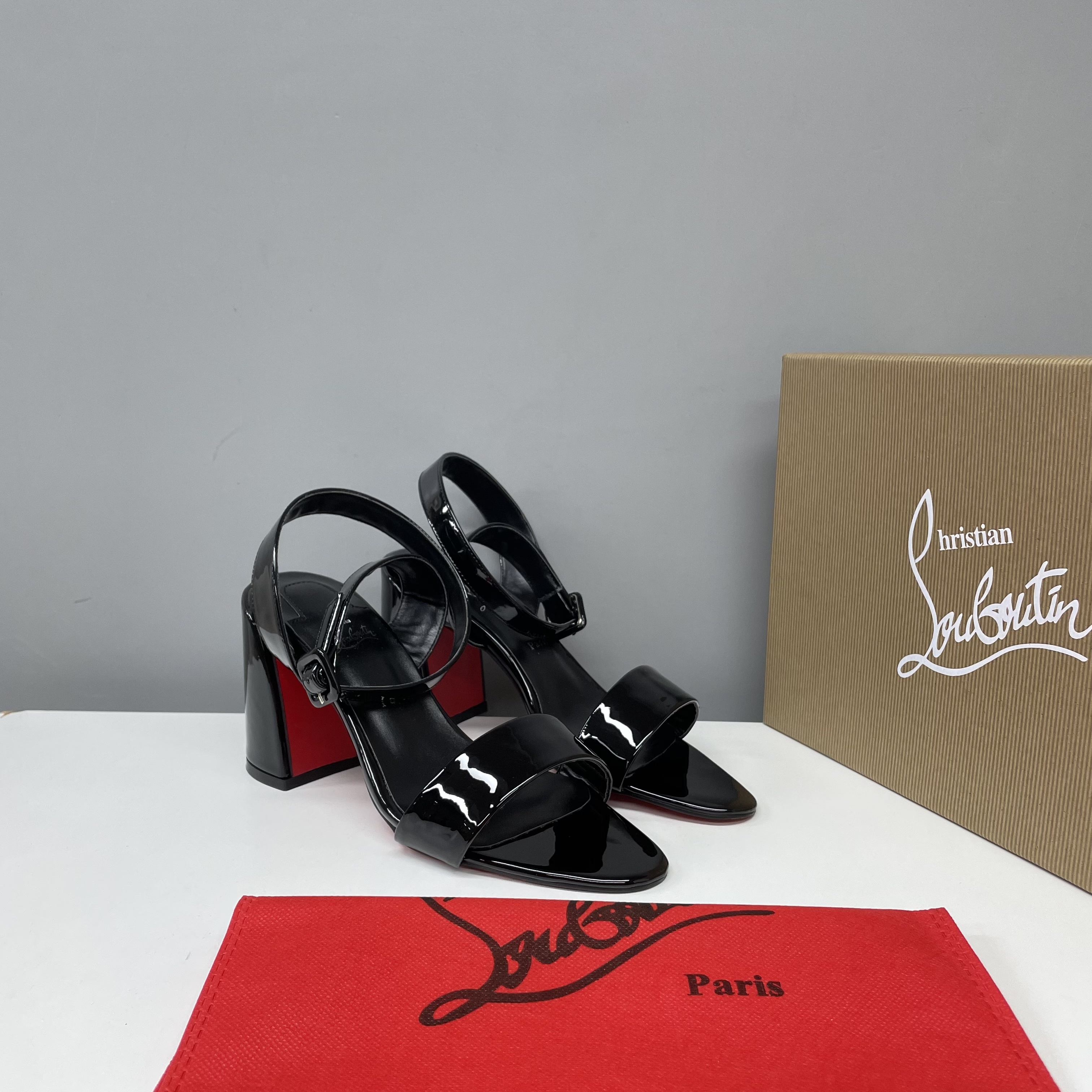 Christian Louboutin CL981 Black Bow Sandals