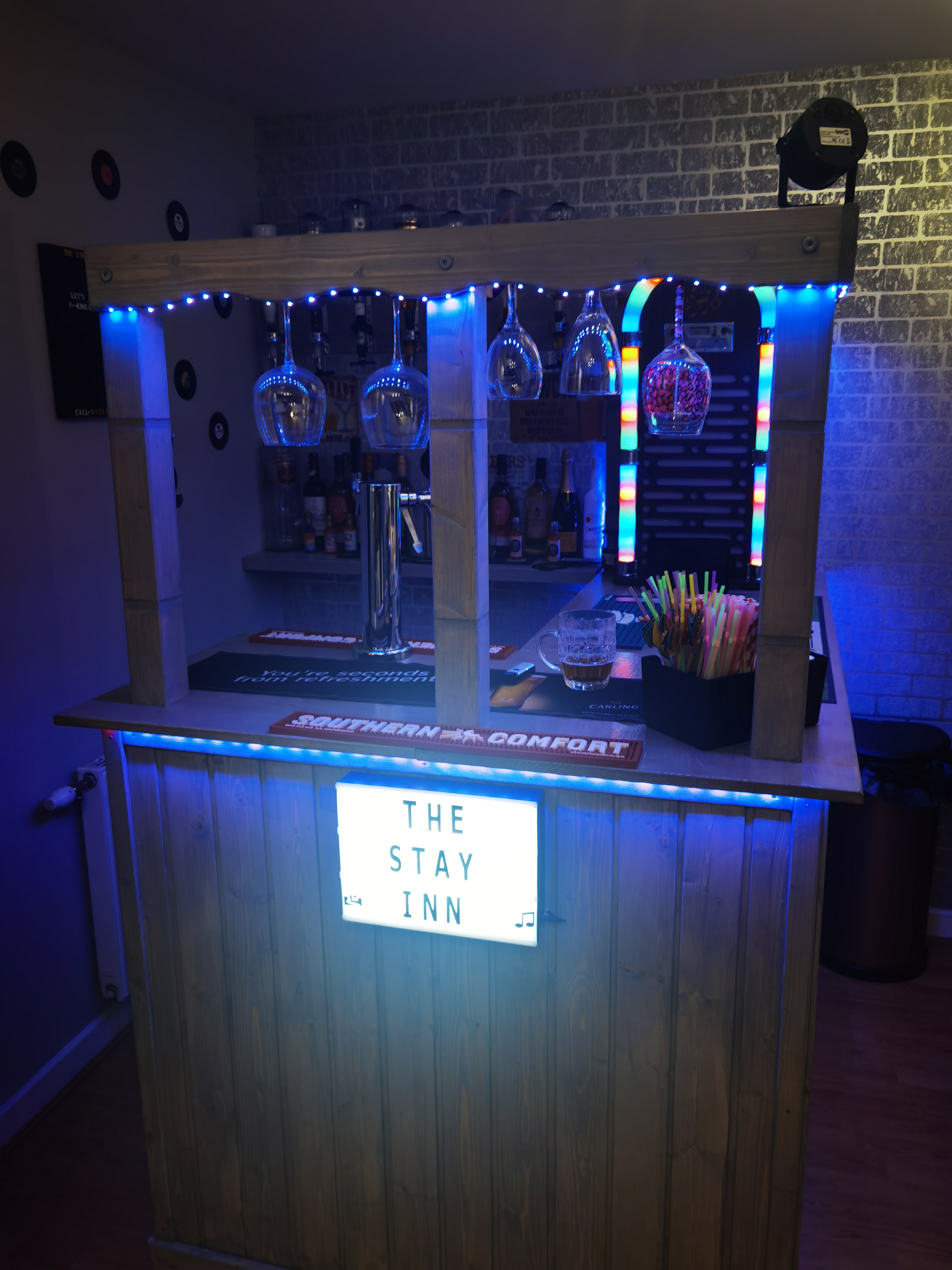 Corner Bar Counter Man Cave Home Bar Party Barware Wood Summer