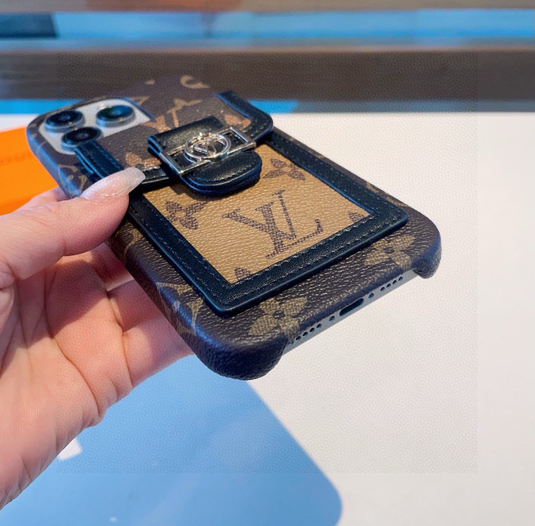 Louis Vuitton Monogram Flip Card Holder Wallet Phone Case