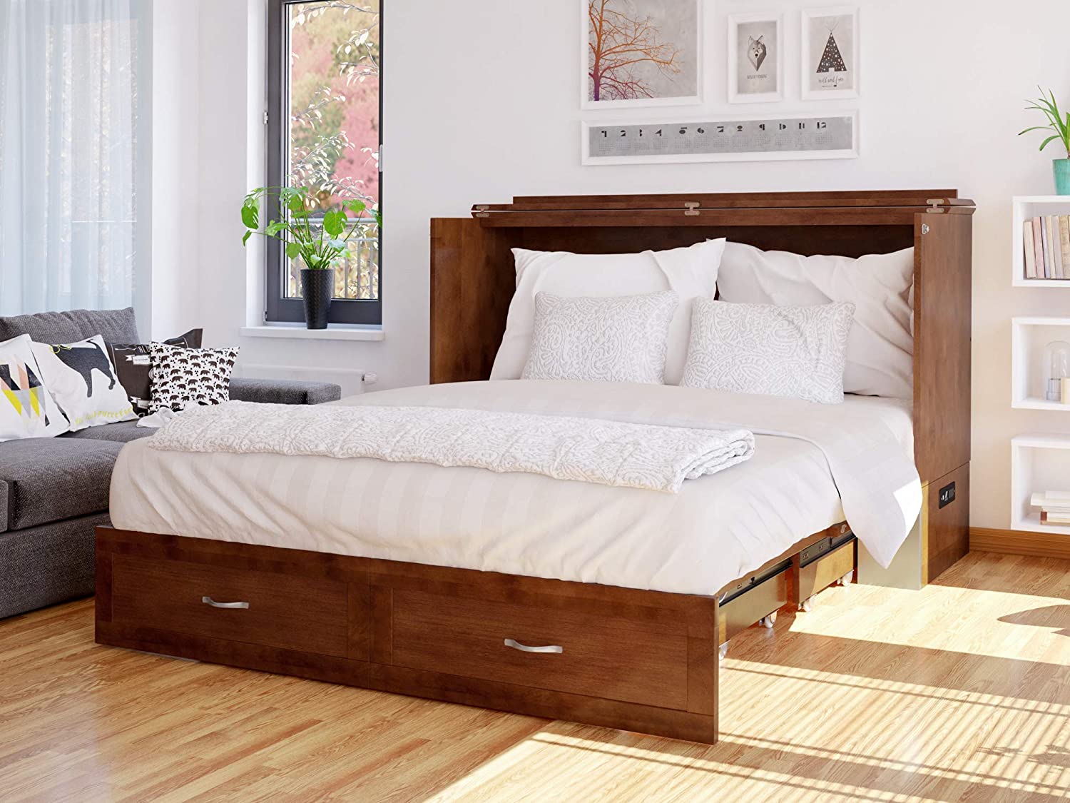 Atlantic Furniture Nantucket Murphy Bed Chest with Charging