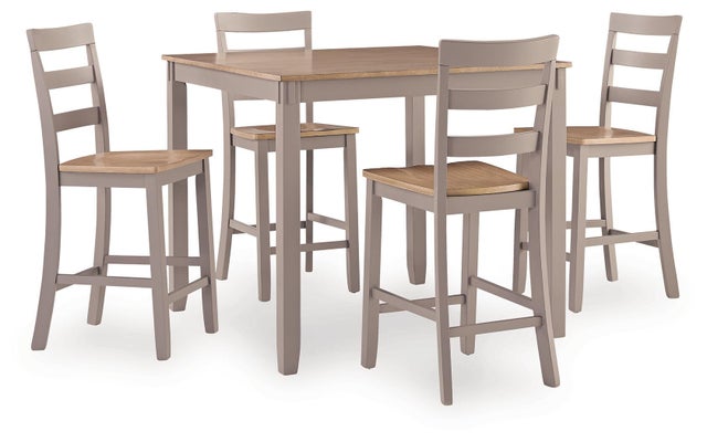 Gesthaven Counter Height Dining Table and 4 Bar Stools