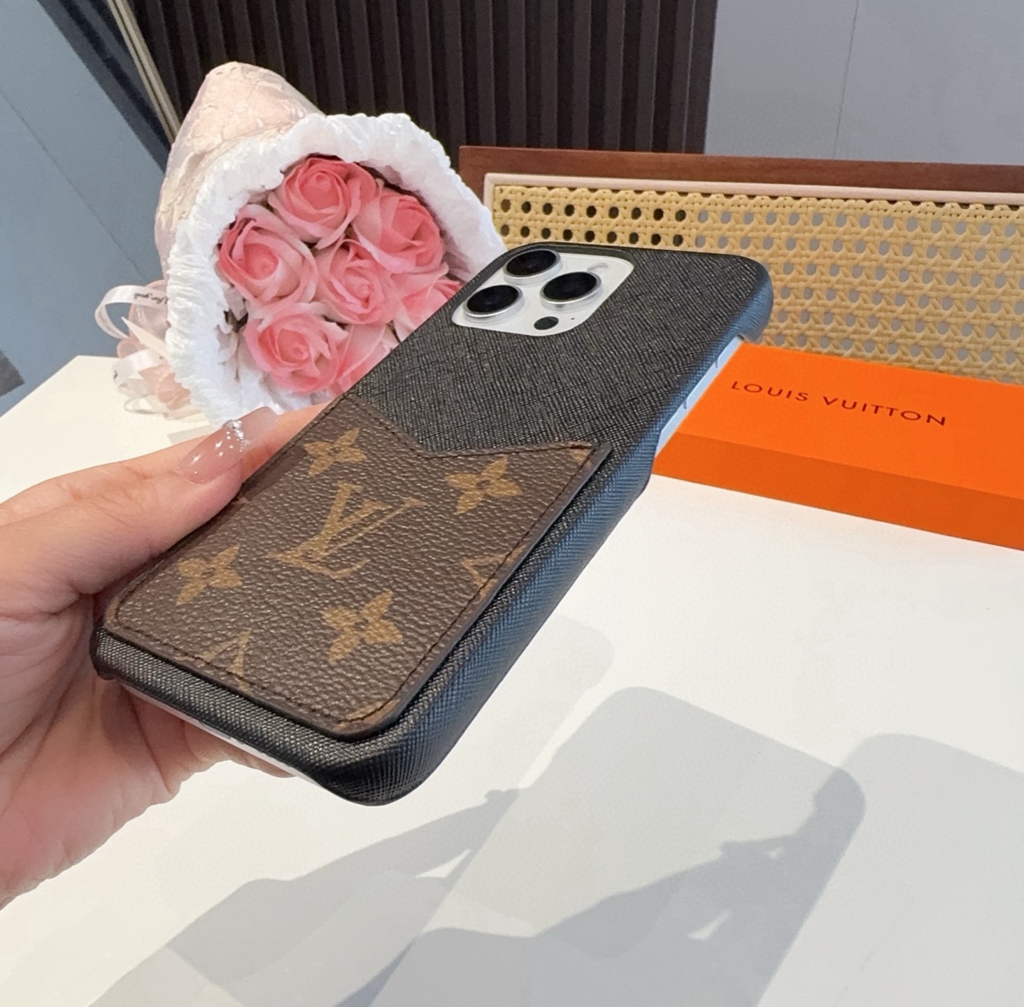 LV Classic Monogram Card Slot Phone Case