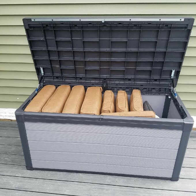 150 Gallons Gallon Water Resistant Resin Lockable Deck Box in