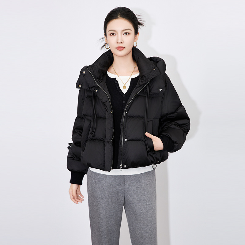 Women's Thiened High Fluffy ort Puffer Jaet mat Sle Casual Versatile Bubble Coat Windproof Warmth