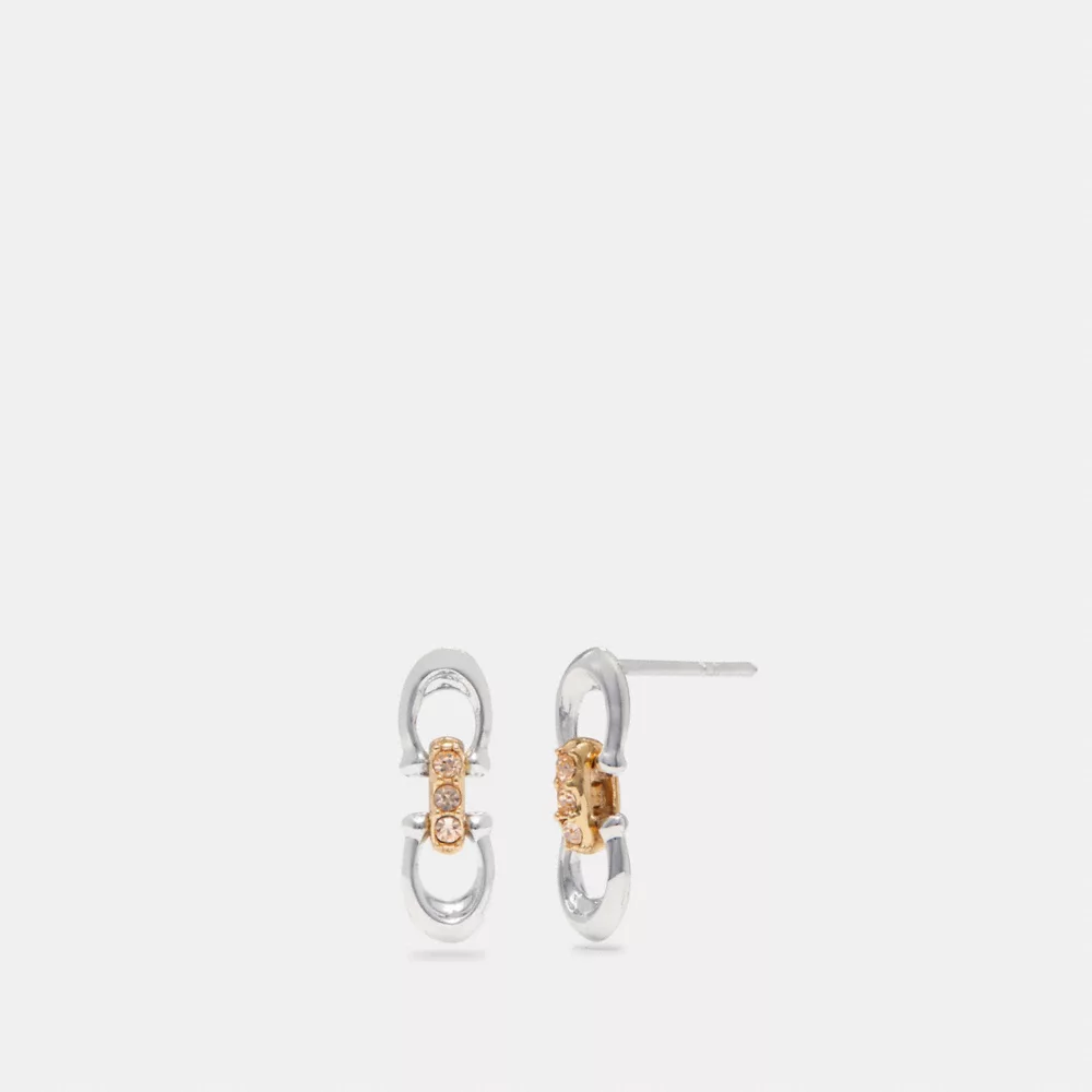 COAthtCH Linked Signature Stud Earrings