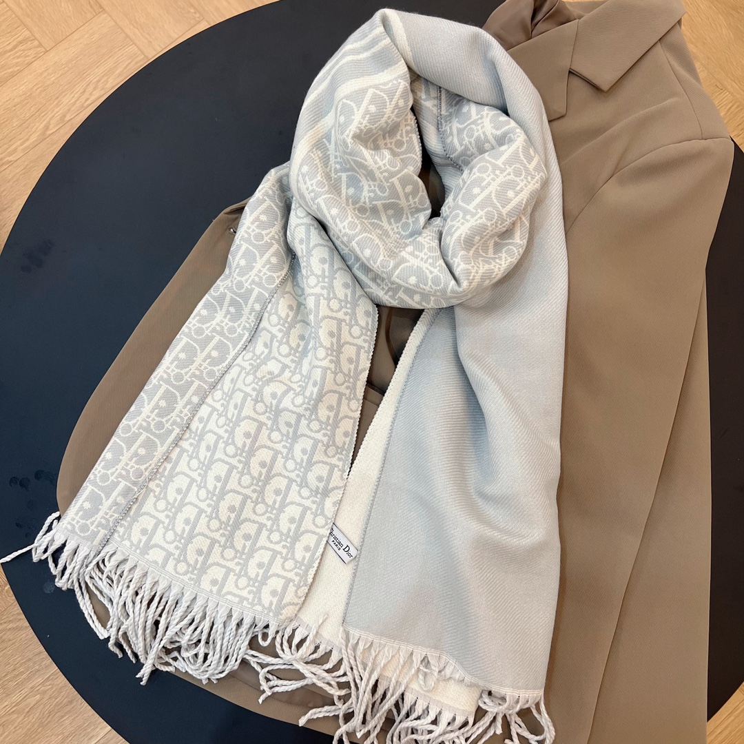 Dior Oblique Shawl Brown and Grey