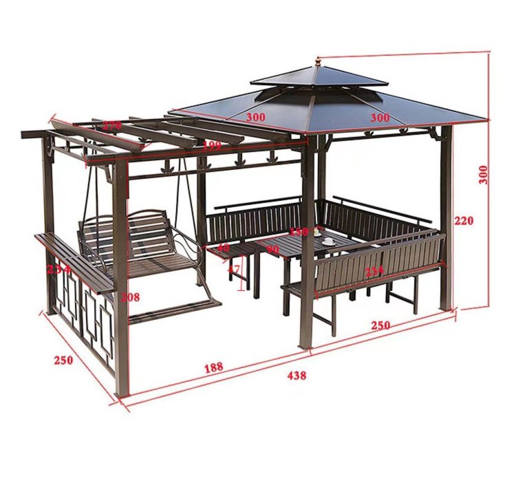 Outdoor gazebo hanging chair villa garden antiseptic wood