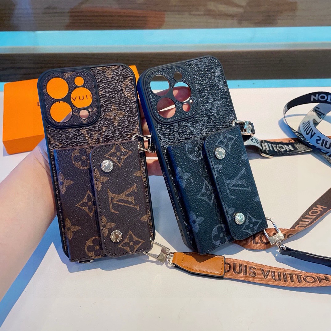 LV Classic Monogram Crossbody Card Holder Phone Case