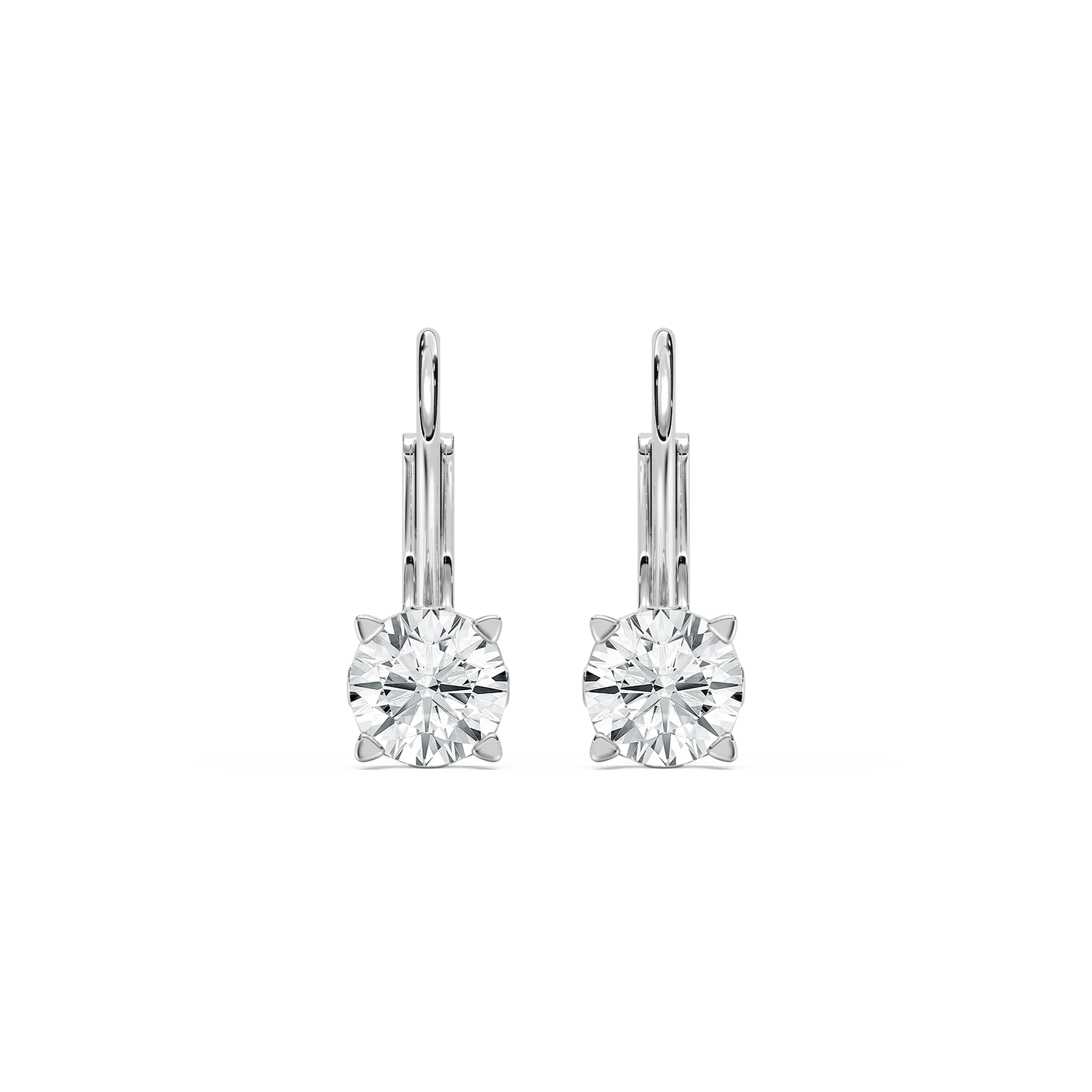 Round Lab Grown Diamond Filigree Scroll Leverback Drop Earrings