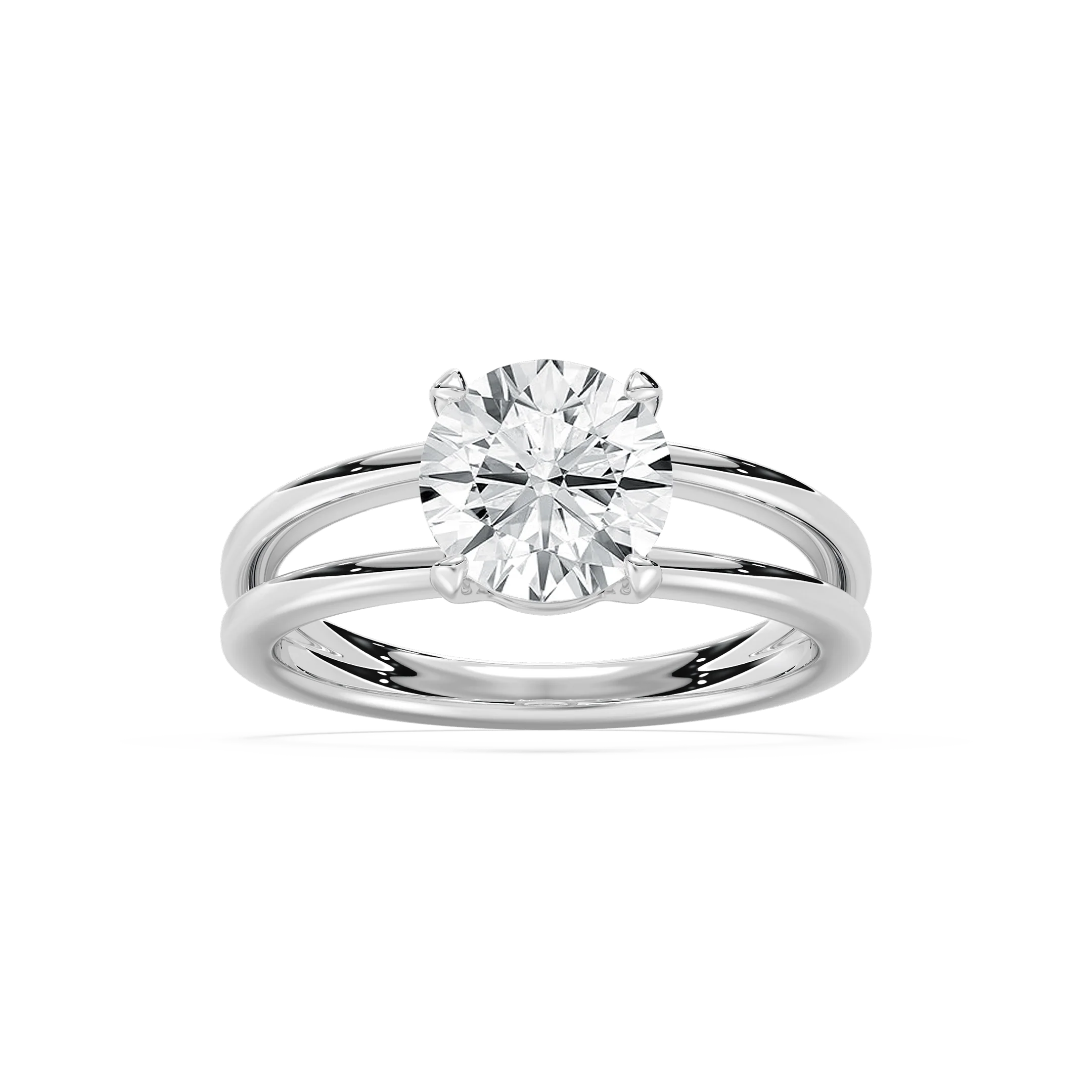 Duet 2 ctw Round Lab Grown Diamond Duet Split Shank Solitaire Engagement Ring