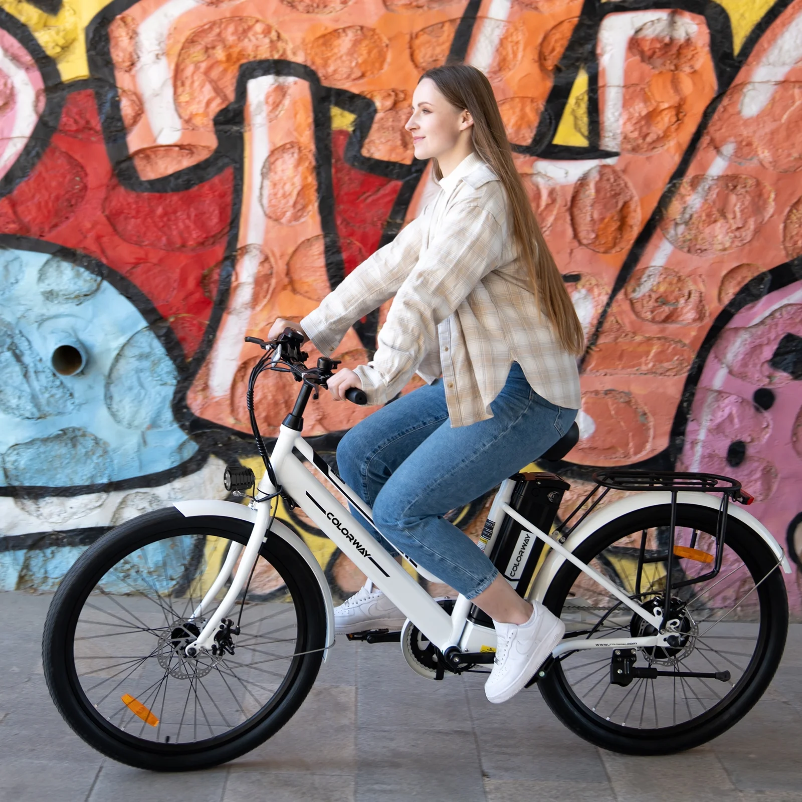 COLORWAY 26in Electric Bike, 500W, 36V 12Ah