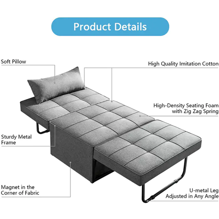Vonanda Sofa Bed with Adjustable Sleeper for Small Room Apartment