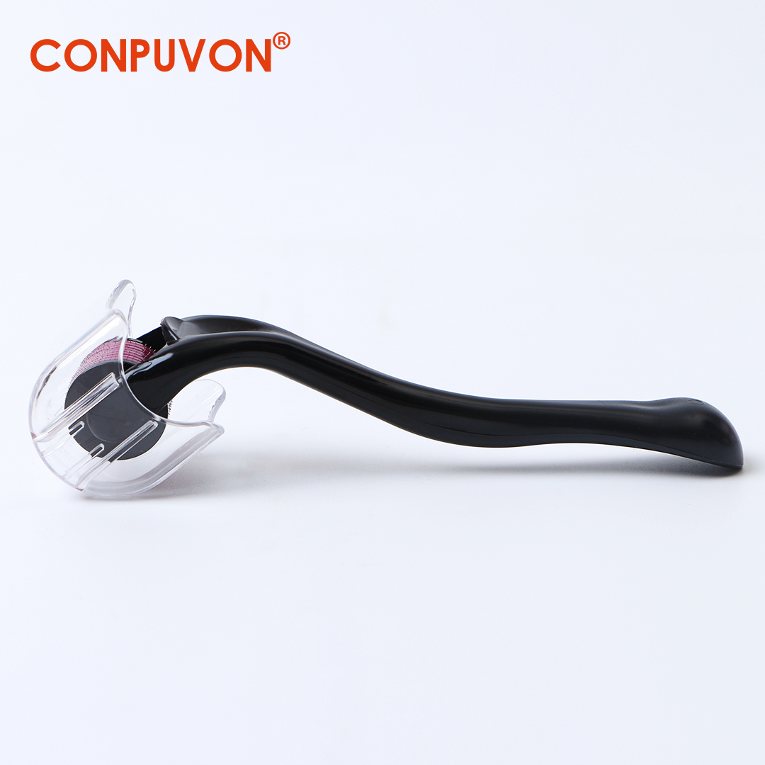 CONPUVON Beard & Hair Roller Black 540 Stainless Steel Derma Microneedling Roller Face Home Use