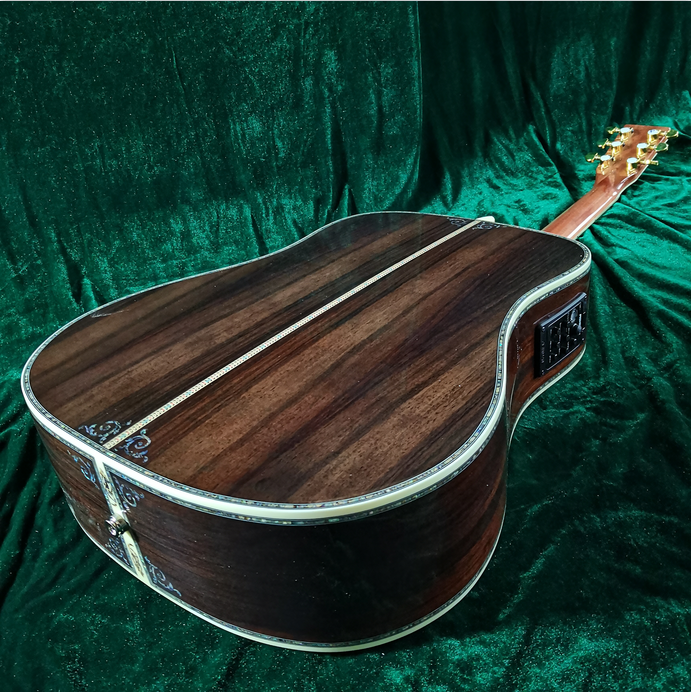 New Hollow Body D45 Acoustic Electric Guitar with EQAbalone Inlay Solid Spruce