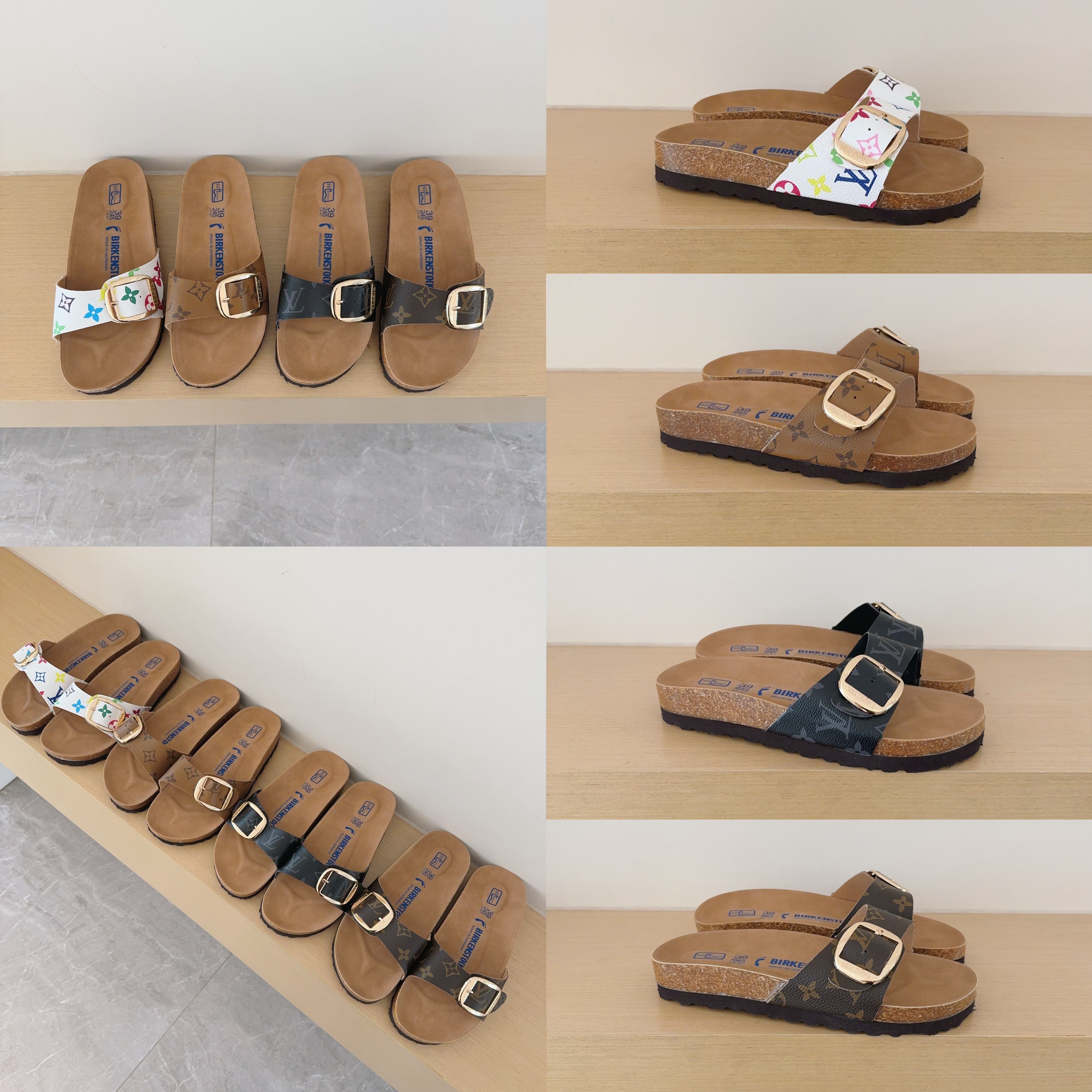 Birken-Style Big-Buckle Sandals