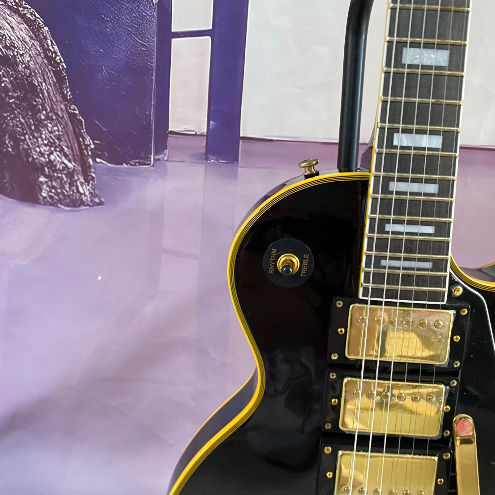 Black Beauty Electric Guitar JazzSolid Mahogany in Stock
