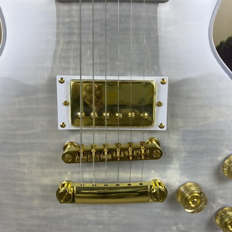 Custom 6 Strings Electric Guitar Gold Hardware Flame Maple Shell Abalone Inlay
