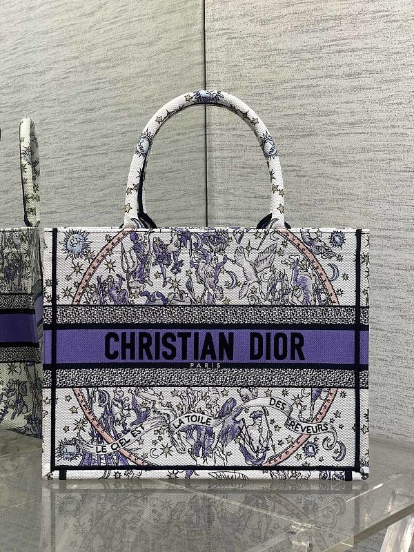 Dior Book Tote Medium Gray Toile