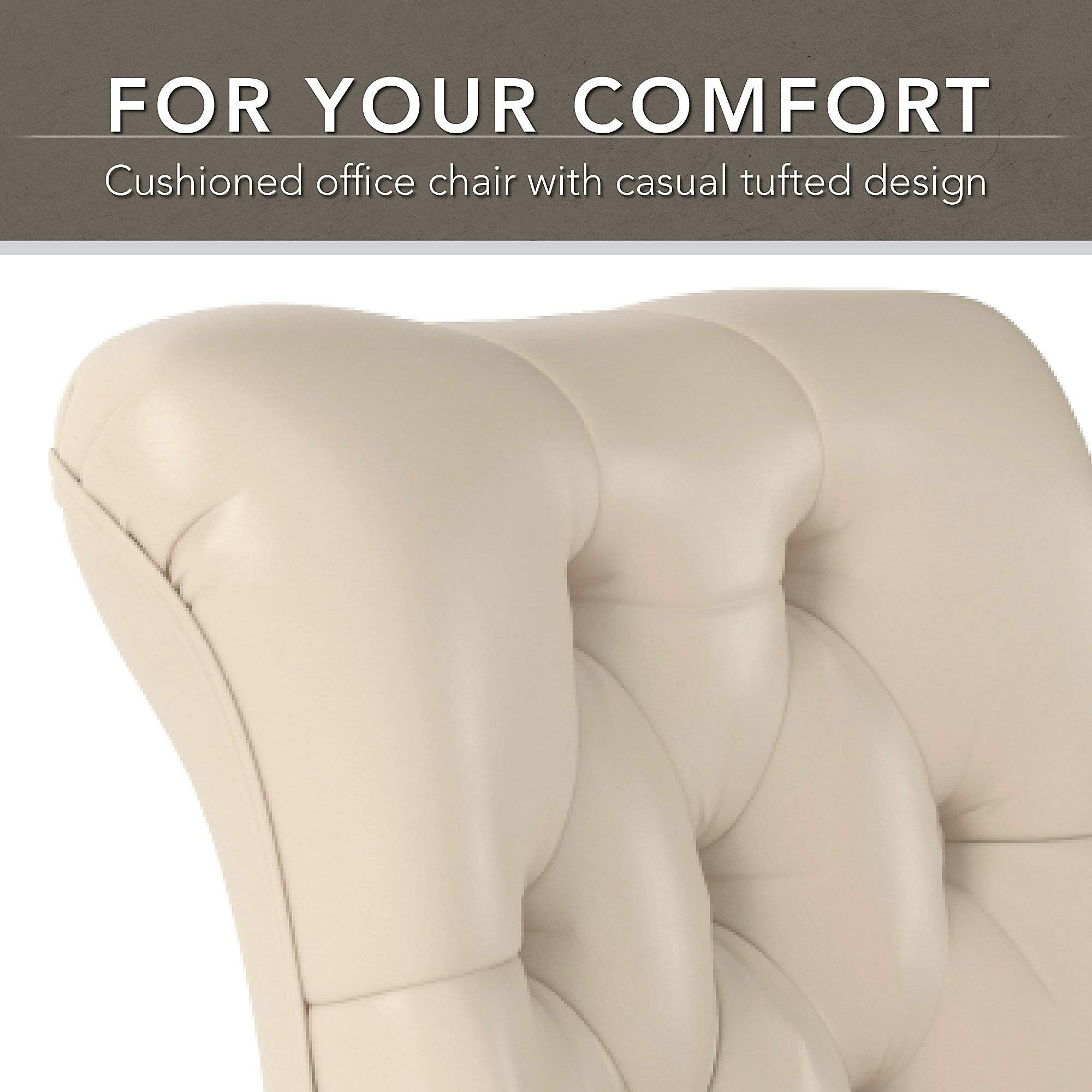 Bush Furniture Salinas 60W L Shaped Desk with Mid Back Tufted
