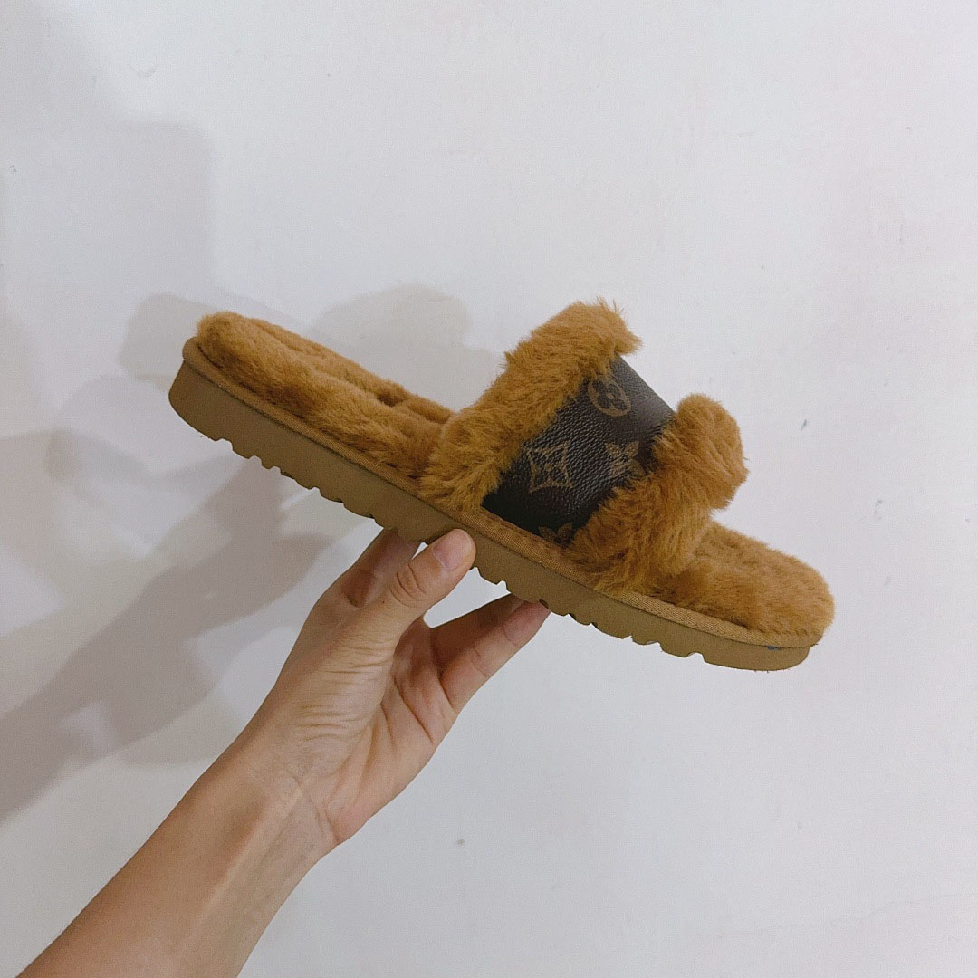 UGG x Louis Vuitton Monogram Fluffy Slide - Adult