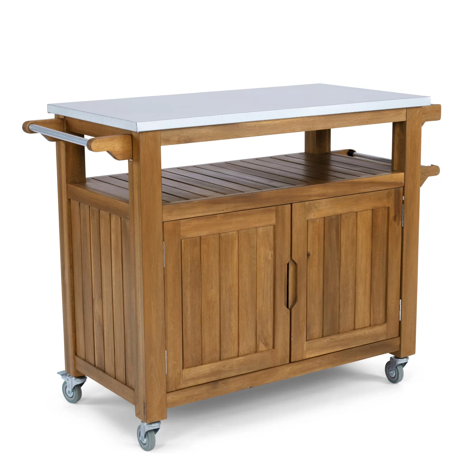 Amagansett Sand & Stable Bar Cart with Solid Wood Outer Material