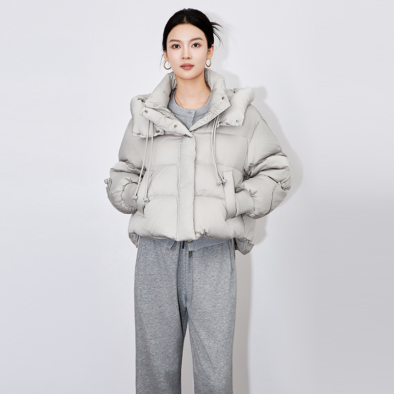Women's Thiened High Fluffy ort Puffer Jaet mat Sle Casual Versatile Bubble Coat Windproof Warmth