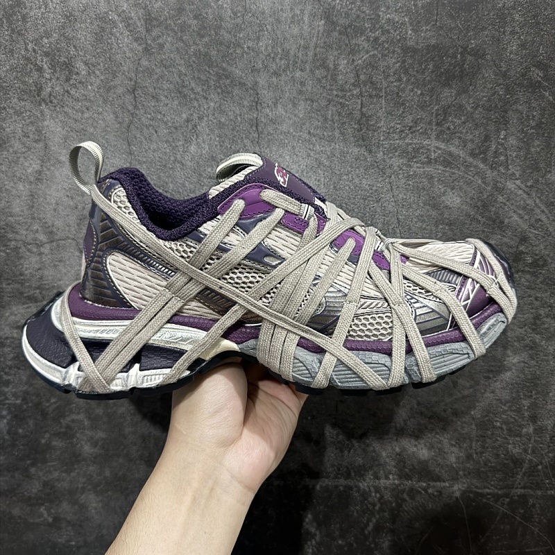 Balenciaga 3XL Spider Strap Grey Purple Sneakers