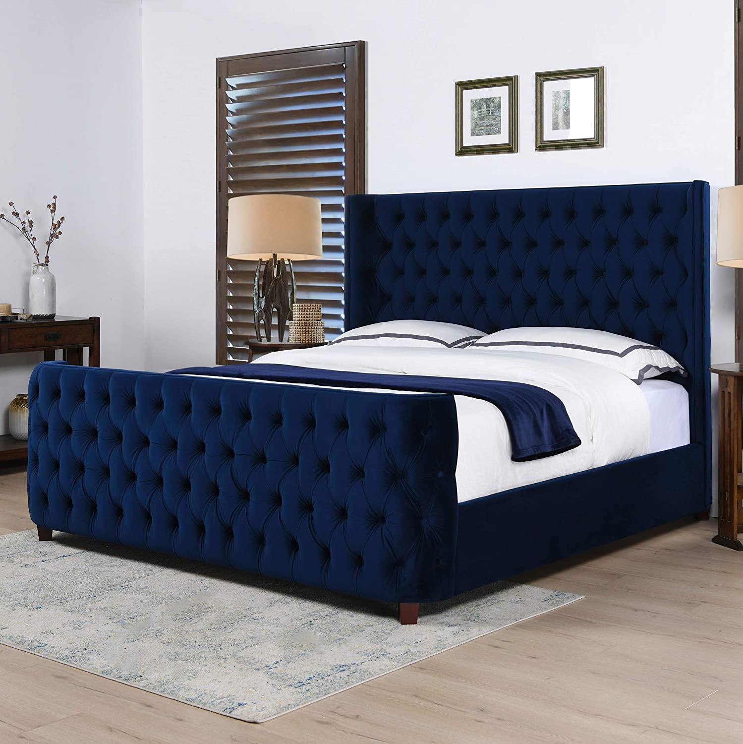 Tufted Panel Bed Headboard and Footboard Set