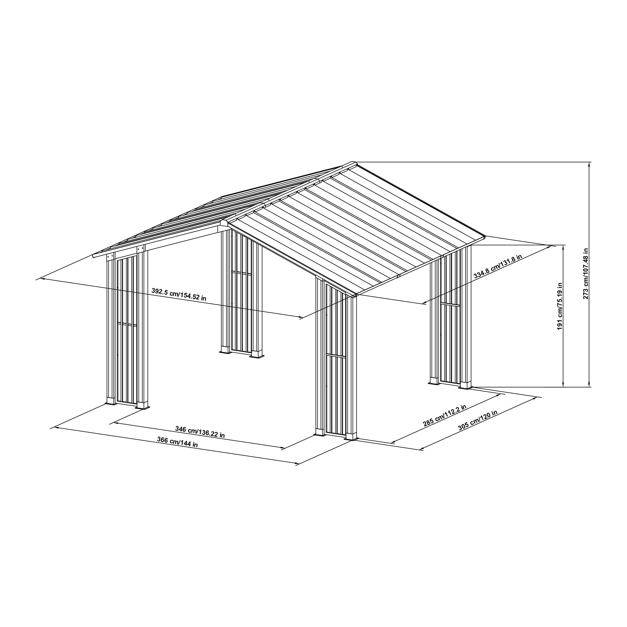 Outdoor Cedar Frame Wood Gazebo with Black Steel Hardtop Roof