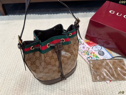 Gucci Ophidia Bucket Bag in GG Crystal Canvas