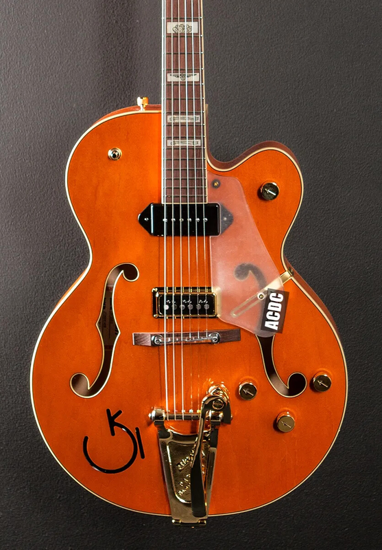NEW EddieCochran Tribute Orange Hollow Body Electric Guitar Western Maple Stain