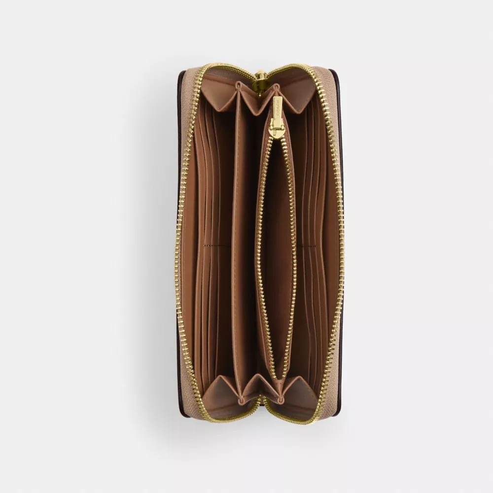 Long Zip Around Wallet In Signature Canvas With Lips Print