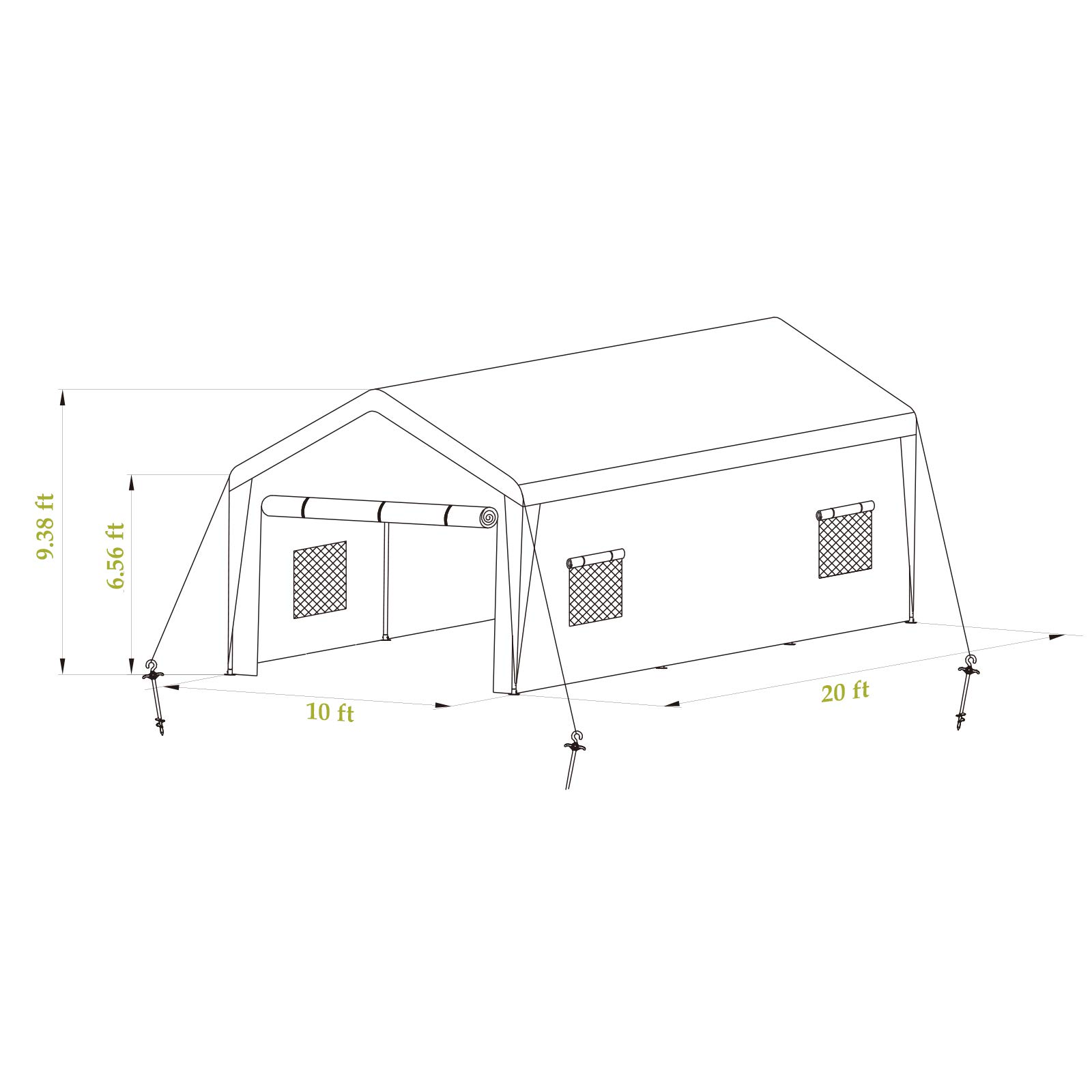 10x20ft Duty Carport