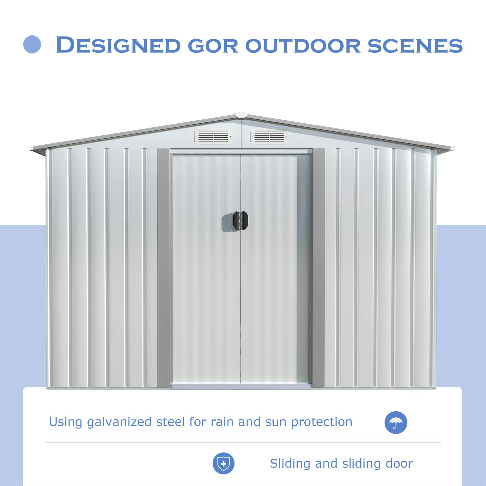 Outdoor Metal Storage Shed withFloor Frame