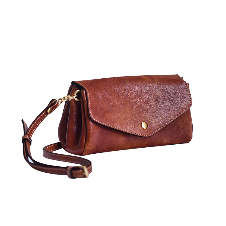 Vintage Leather Crossbody Clutch