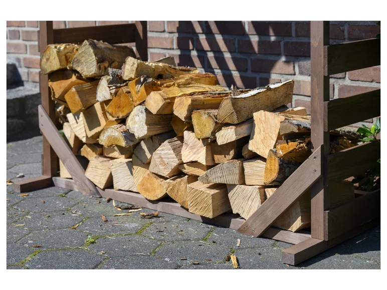 Abri bûches Ligno avec toit en bitume, 133 x 77 x 169 cm