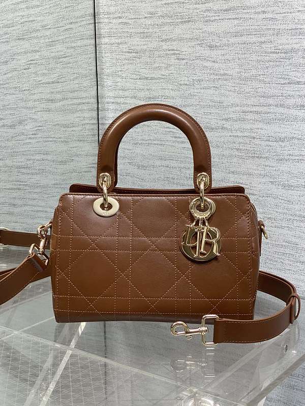 Lady Dior Handbag Small Brown Cannage
