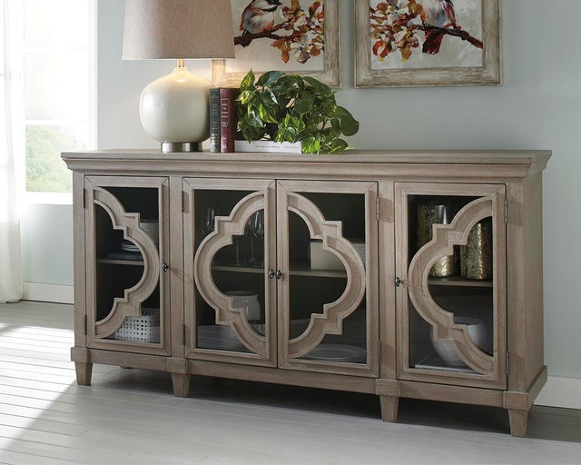 Fossil Ridge Accent Cabinet with Quatrefoil Pattern