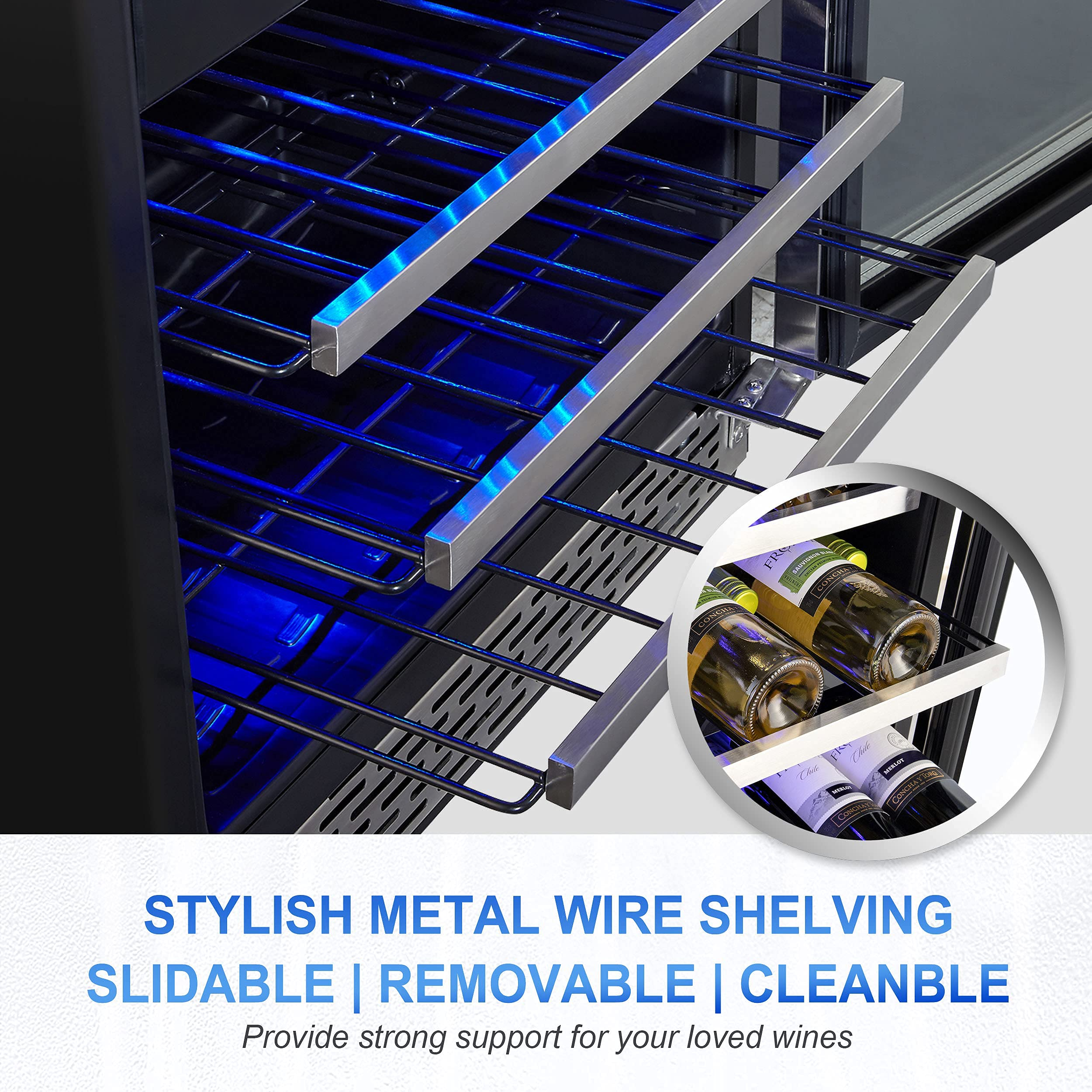 Phiestina 24 Inch Under Counter Wine Cooler - Built-In Dual